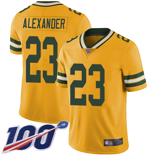 Green Bay Packers Limited Gold Men 23 Alexander Jaire Jersey Nike NFL 100th Season Rush Vapor Untouchable